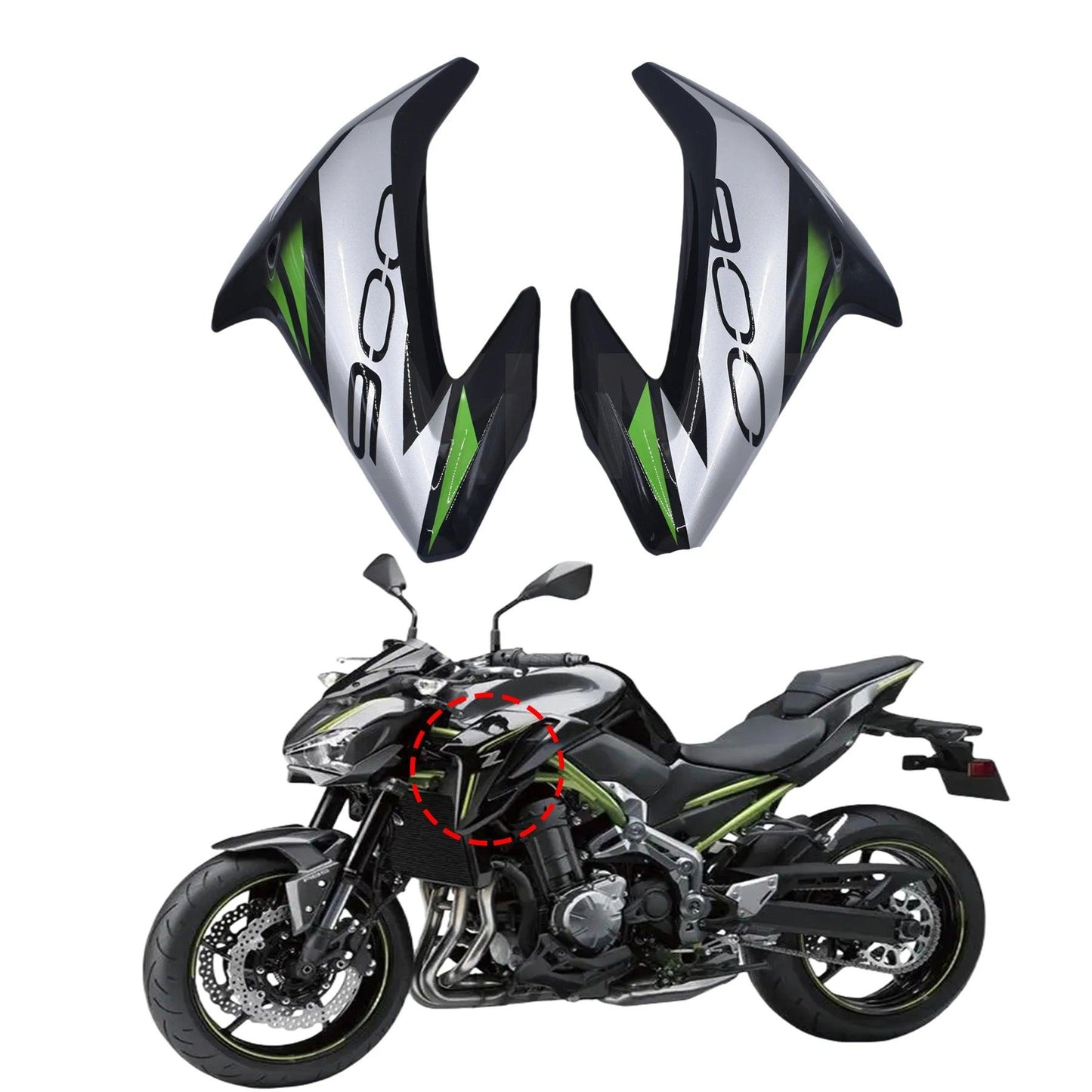 1Pair High Quality Motorcycle Fuel Gas Tank Front Side Trim Cover Panel Fairing Kit Accessories For Kawasaki Z900 2017 2018 2019 - HXLMOTOR