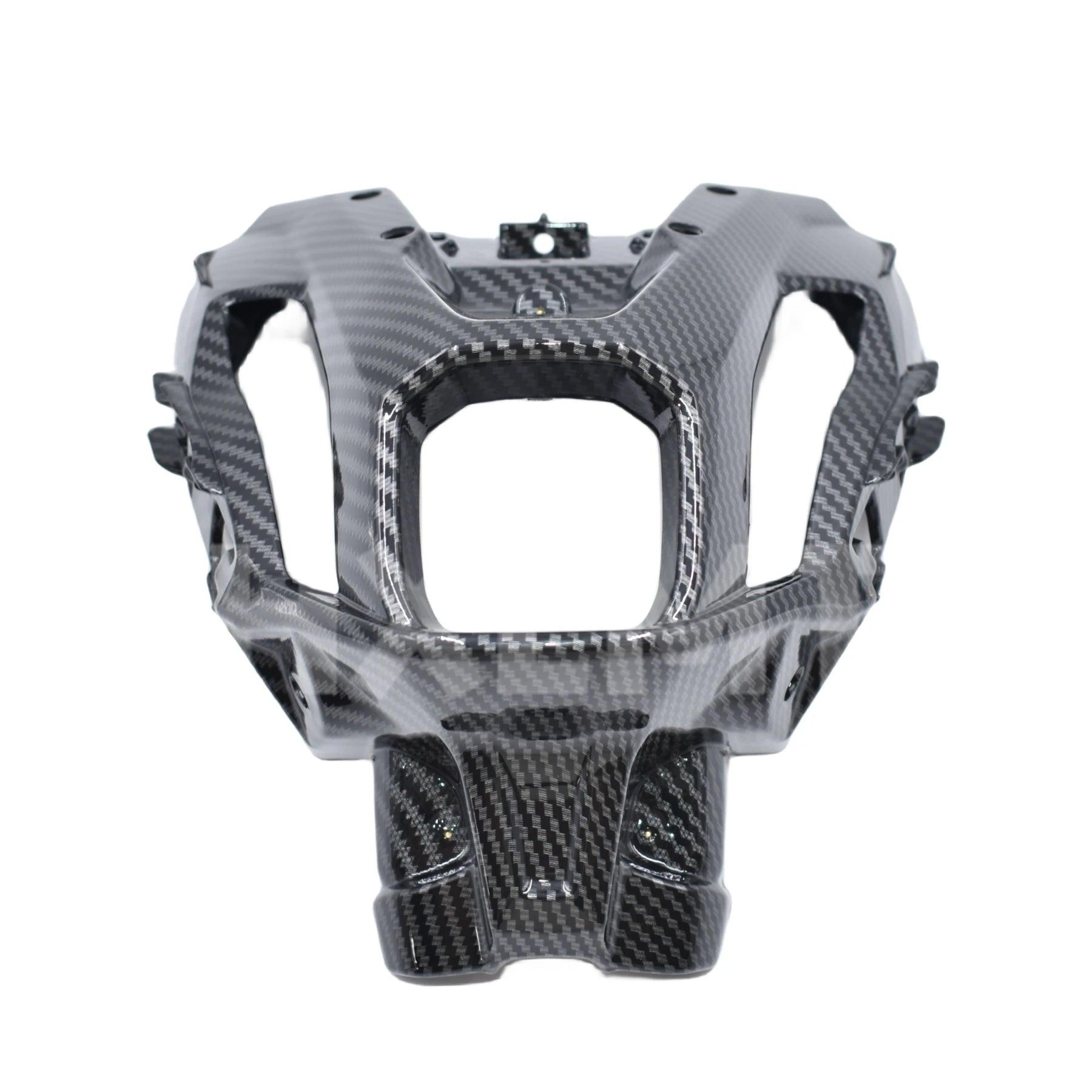 2021 - 2023 Motorcycle Headlight Fairing Carbon Fiber Painted Look Upper Nasal Mask Front Steering Signal Bracket For YAMAHA MT - 07 - HXLMOTOR