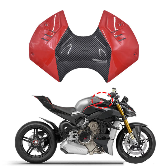 Carbon Fiber Tank Cover Carbon For Ducati Panigale V4 2020 2021 2022 Gas Cover Motorcycle Accessories HXLMOTOR