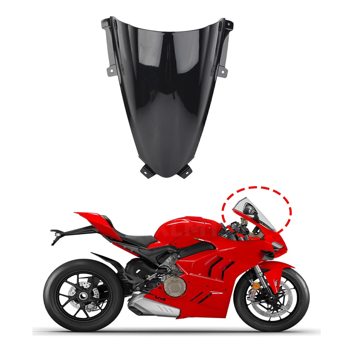 Motorcycle Double Windshield WindScreen Wind Deflectors For Ducati Panigale V4 R S V4R V4S 2018 2019 V2 955 2020 2021 2022 Black HXLMOTOR