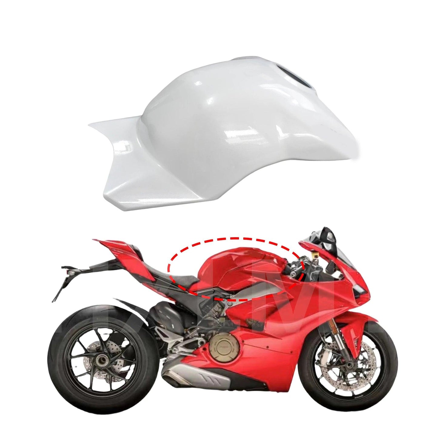 For DUCATI Panigale V4 V4S V4R 2018-2023 2018 Motorcycle Carbon Fiber Look Front Full Fuel Tank Cover Protector Fairing Kit Part HXLMOTOR