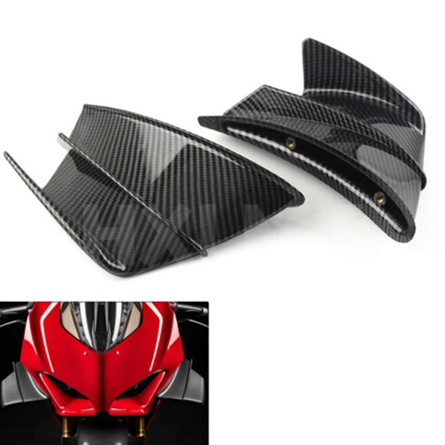 V4 For DUCATI Panigale V4 V4S V4R 2018-2021 Motorcycle Winglets Air Deflector Fit Aerodynamics Side Fixed Wing ABS Carbon Fiber HXLMOTOR