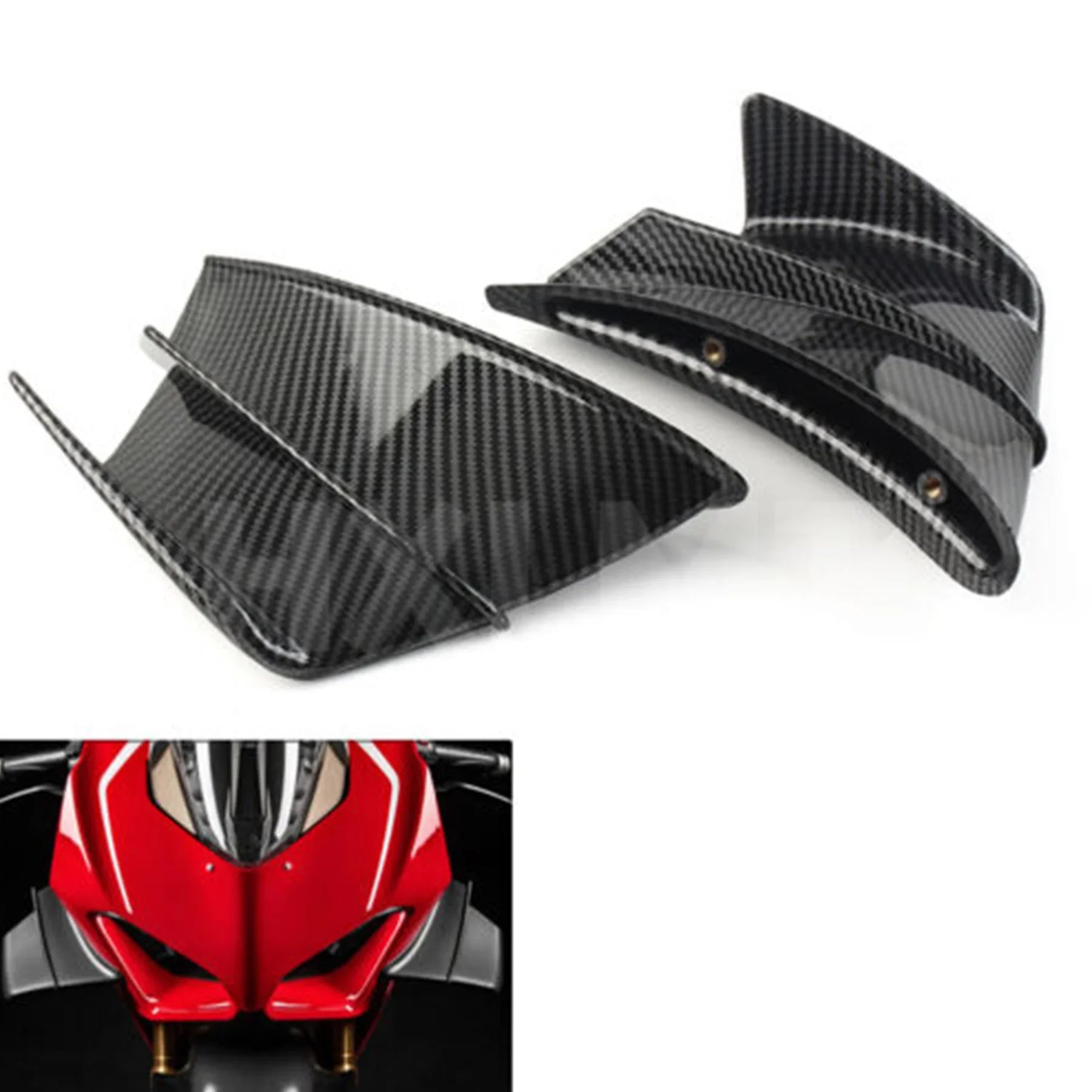 Motorcycle Front Fairing Side Winglets Air Deflector Matte Black Side Cover For DUCATI Panigale V4S V4R V4 2018 2019 2020 2021 HXLMOTOR