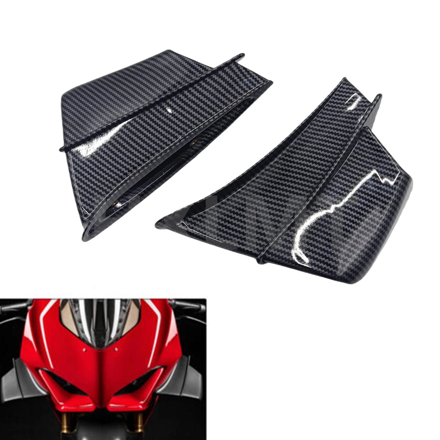 NEW For DUCATI Panigale V4 S R 2018-2021 Full Carbon Fiber Winglets Side Panel Fairing Kit Motorcycle Modifed Parts Original 1:1 HXLMOTOR