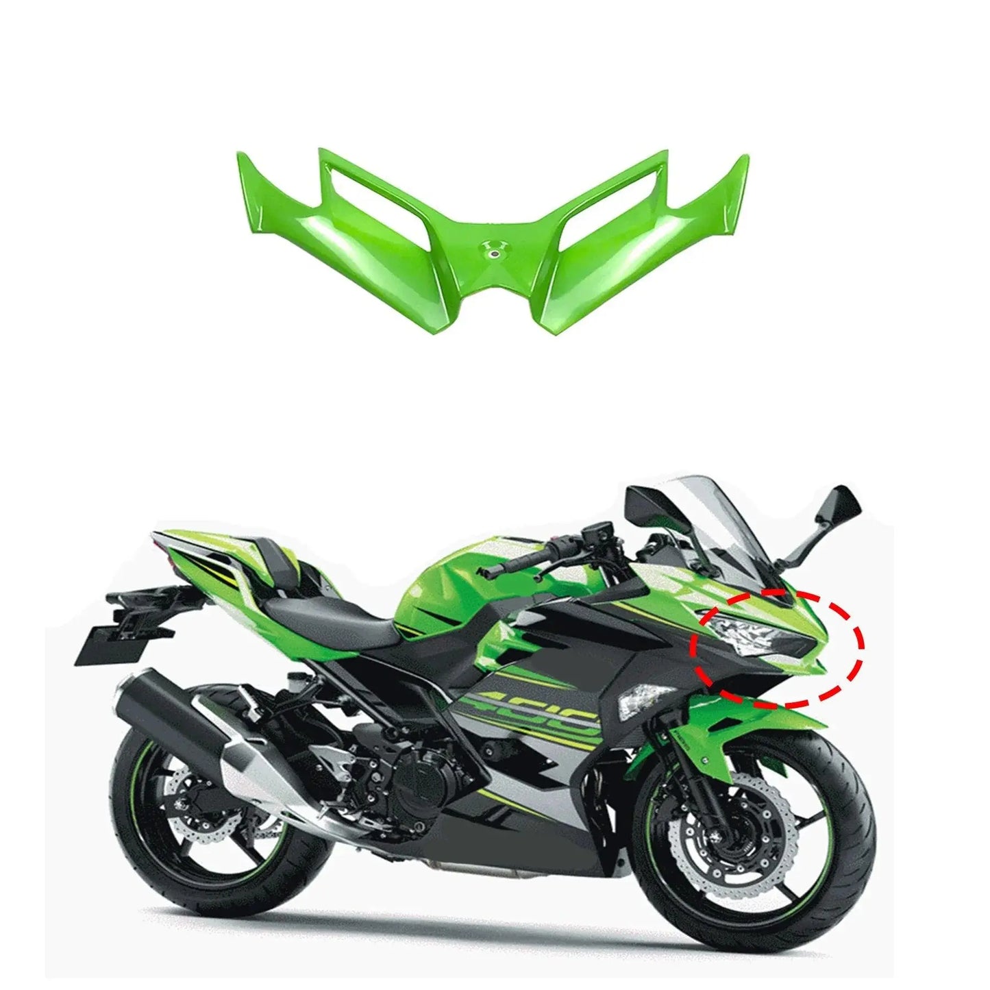 Motorcycle Winglet Aerodynamic Wing Kit Spoiler Motor Accessories For Kawasaki Ninja 300 Ninja250 NINJA300/250 EX300 2013-2017 - HXLMOTOR