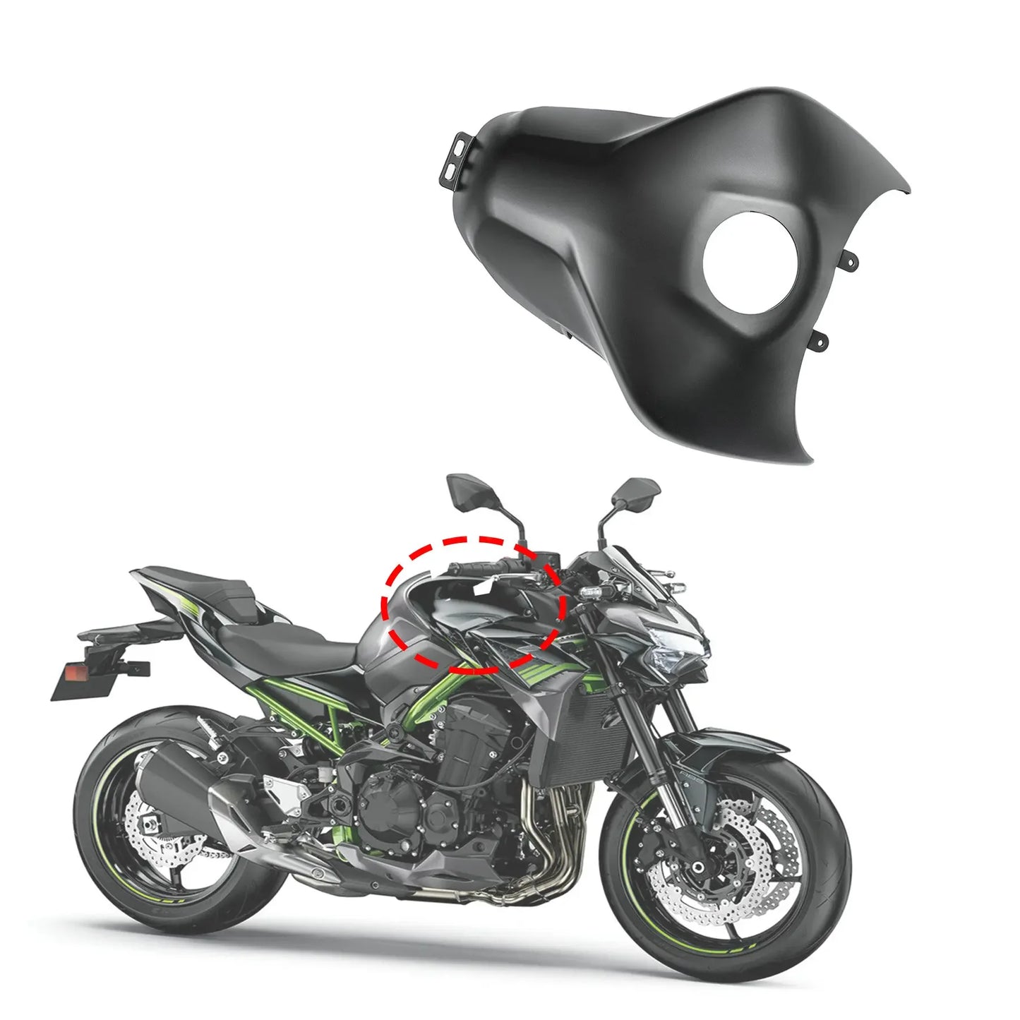 Motorcycle Carbon Fiber Full Fuel Gas Tank Fairing Cover Z900 Accessories Protector Fit For Kawasaki Z-900 2017-2020 2021 2022 HXLMOTOR