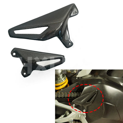 Carbon Fiber Motorcycle Heel Guard Rearset Plate Foot Peg Rear Set Protector for Ducati Streetfighter V4/S V2 Panigale V4 18-23 HXLMOTOR