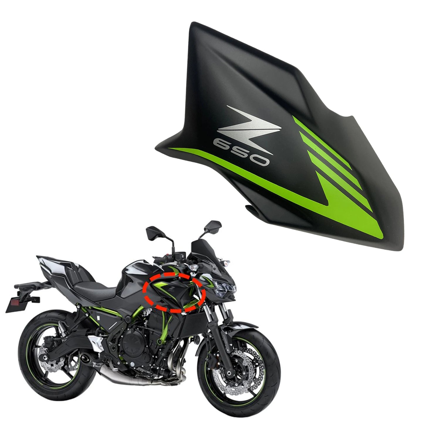 Z650 Motorcycle Front Tank Panel Trim Fairing Fit For Kawasaki Z 650 2020 2021 2022 2023 Z-650 Parts Radiator Side Shell Cover HXLMOTOR