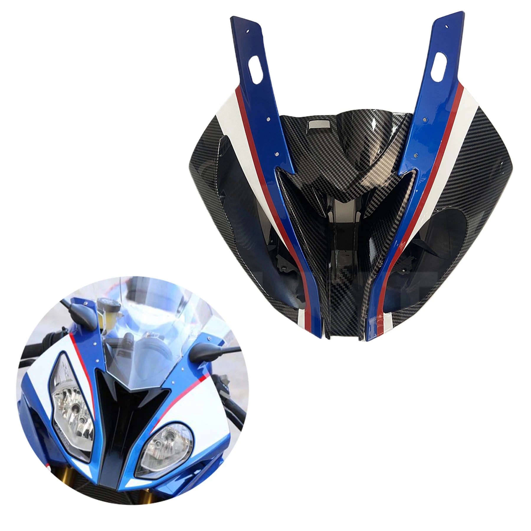 Front Nose Cover Fairing For BMW S1000RR S1000 RR 2015-2018 ABS Carbon Fiber Headlight Cover Air Intake Motorcycle Accessories HXLMOTOR