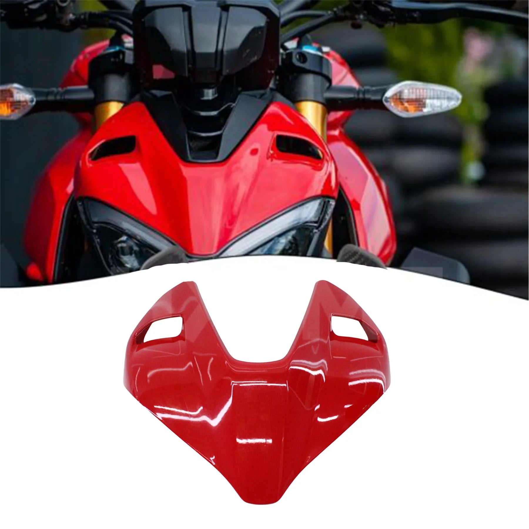 Headlight Fairing Front Upper Nose Hood Shroud Cover Turn Signal Holder Shell For Ducati Street Fighter V4 V4S V4SP 2019-2023 HXLMOTOR