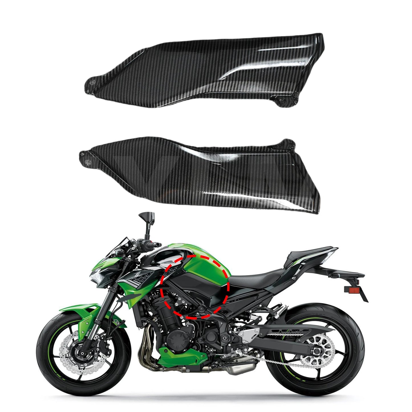 Fuel Tank Lower Side Plate Fairing Fit For KAWASAKI Z900 2017 2018 2019 2020 2021 2022 2023 Side Panel Knee Pad Lnsulation - HXLMOTOR