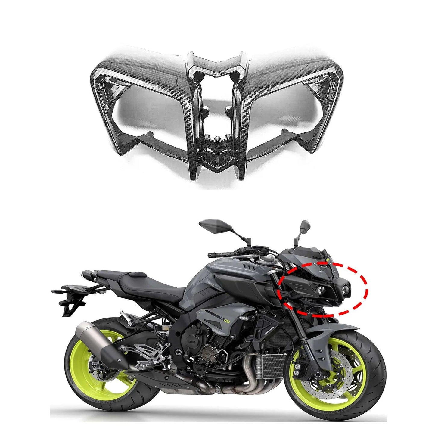 For YAMAHA FZ MT-10 2017 2018 2019 2020 Headlight Fairing Front Upper Nose Hood Shroud Cover Front Face Turn Signal Holder Shell HXLMOTOR