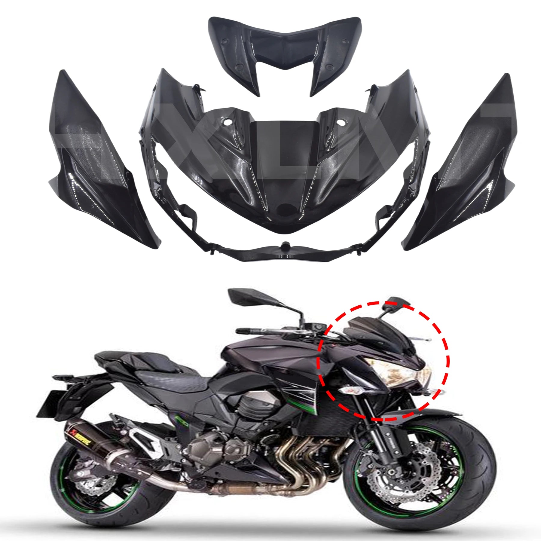 For KAWASAKI Z800 2013-2016 13 14 15 16 High Quality Front Head Cowl Upper Nose ABS Injection Motorcycle Fairing Headlight Shell HXLMOTOR