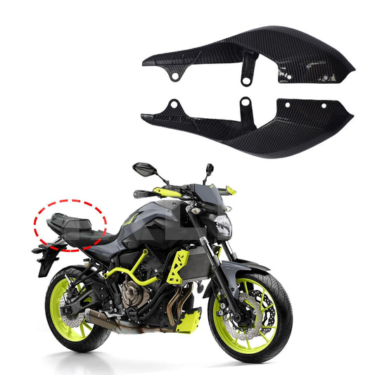 Motorcycle ABS Carbon Fiber Gloss Twill Weave Tailstock Side Panel Side Fairing For YAMAHA MT07 FZ07 2021 2022 2023 HXLMOTOR