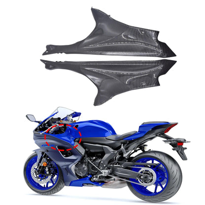 For YAMAHA YZF R7 2021 2022 YZFR7 Parts Motorcycle Upper Front Dash Air Intake Fairing Side Panel Cover Cowl Carbon Black HXLMOTOR