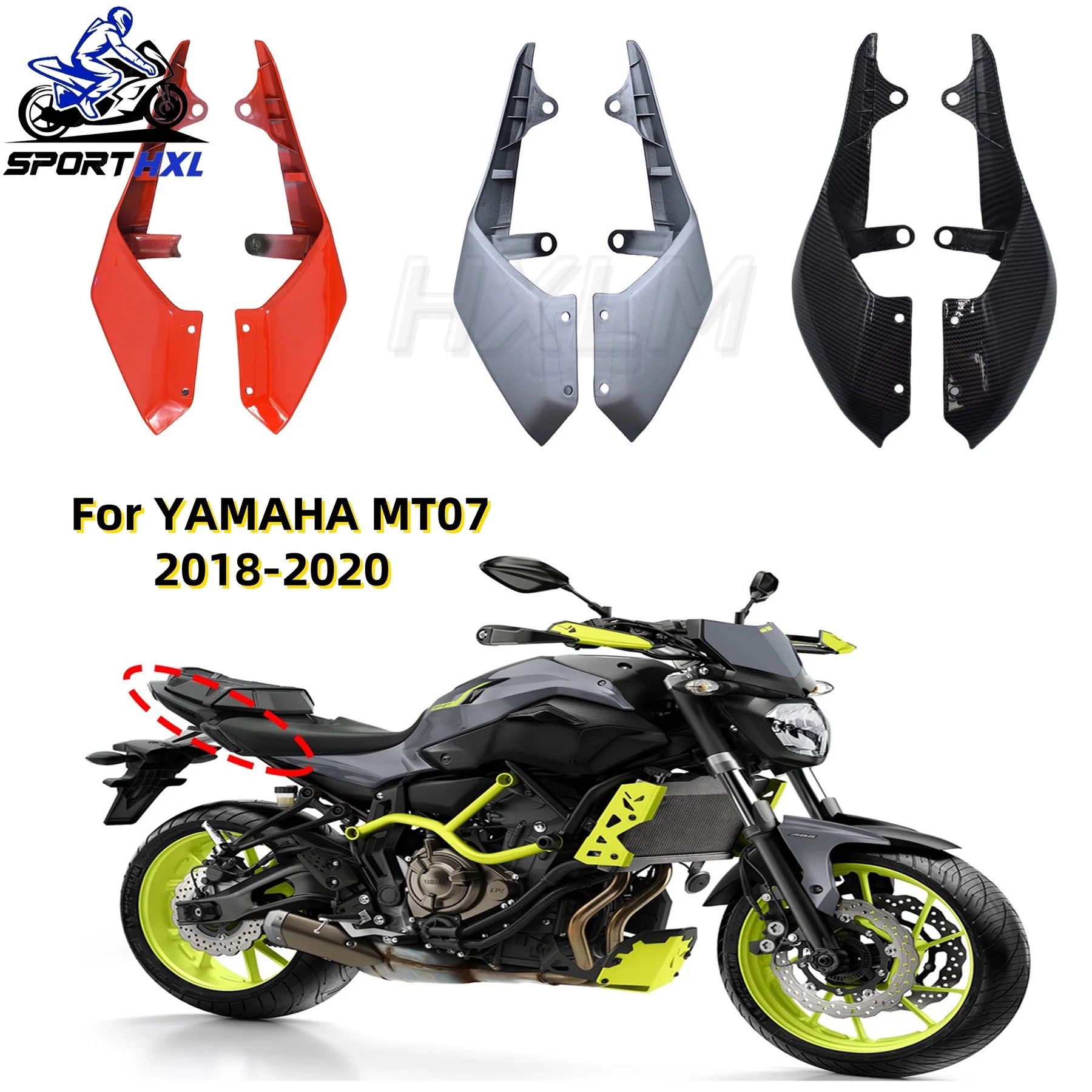 Fit for Yamaha MT-07 FZ-07 MT 07 FZ07 2018 2019 2020Motorcycle Rear Section Position Side Cover Rear Tailgate Side Panel Fairing HXLMOTOR