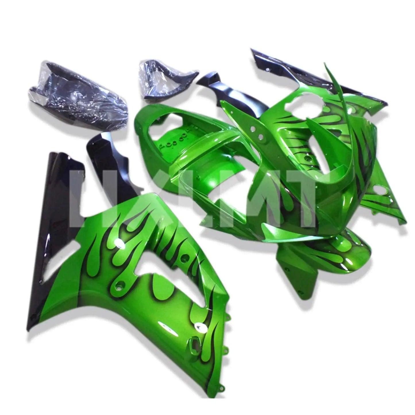 Hot Fairing Kit For Kawasaki ZX6R Fairings 2003 2004 All Glossy Black Plastic Bodywork Parts ZX-6R 03 04 Ninja 636 AV20 - HXLMOTOR