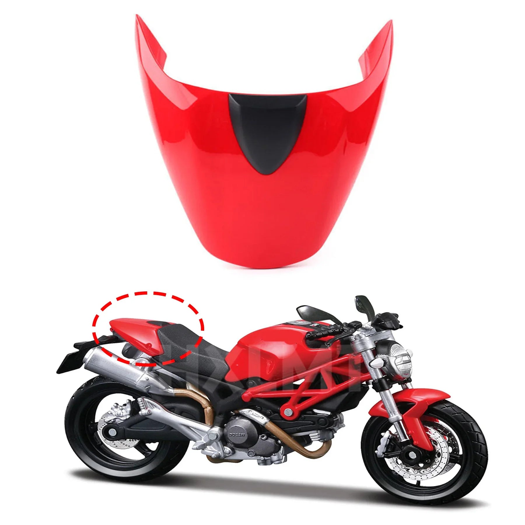 Motorcycle Rear Passenger Pillion Seat Cowl Fairing Cover For Ducati Monster 696 795 796 2008-14 / 1100 1100S 09-11 ABS Plastic HXLMOTOR