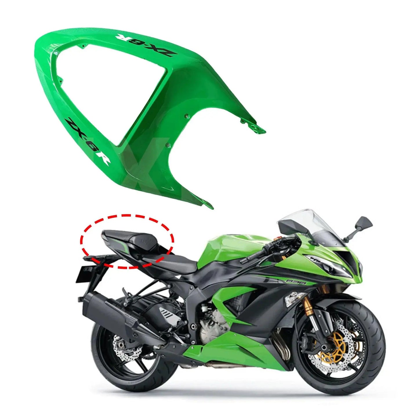 Fit For KAWASAKI ZX6R 2005 2006 Rear Seat Tail Light Solo Fairing Cowl Cover Accessories Carbon Fiber Look HXLMOTOR