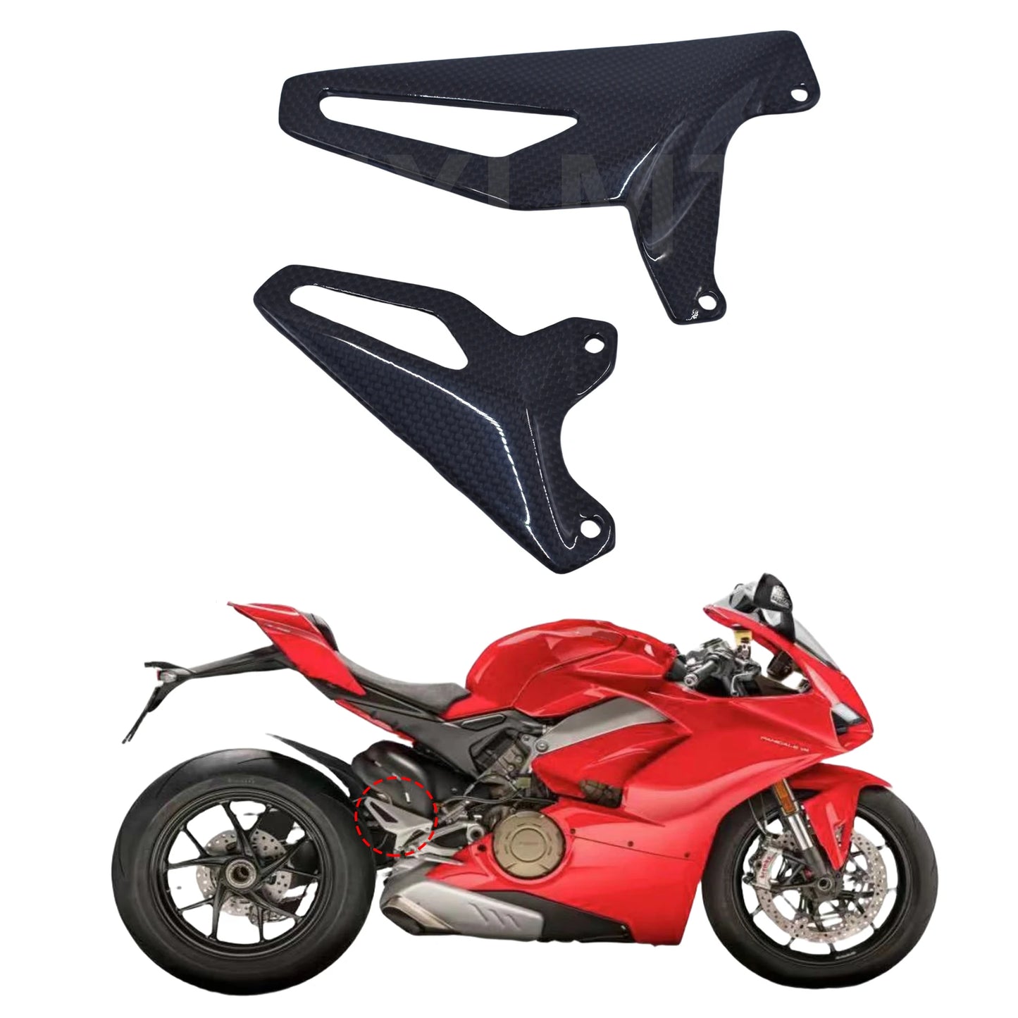 NEW For DUCATI PANIGALE V4 V4S V4R Streetfighter V4/S Carbon Fiber Accessories Motorcycle Heel Guard Protector Foot Wing Rearset HXLMOTOR