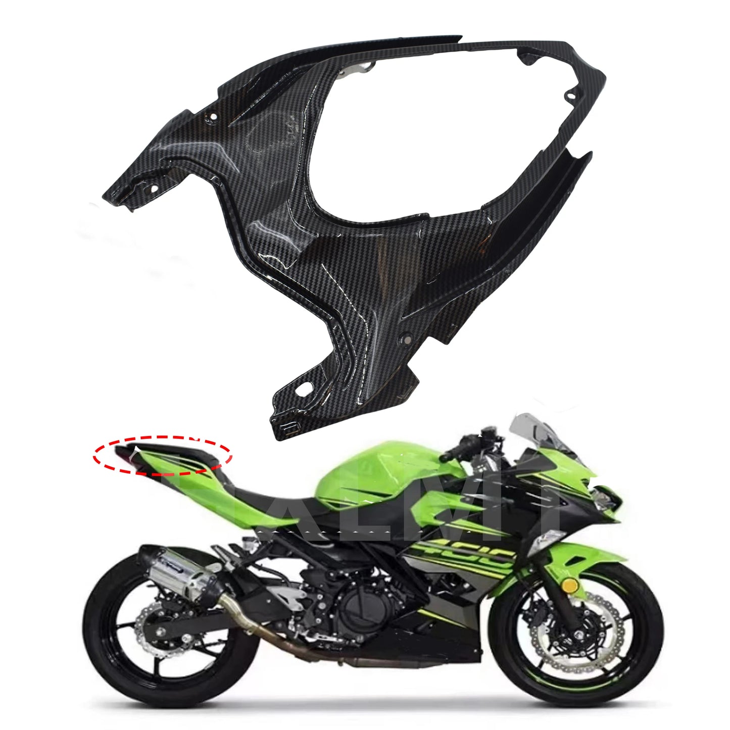 Carbon Fiber Motorcycle Rear Seat Side Fairing Cowl Panel Fit For KAWASAKI EX400 Ninja 400 Ninja400 Z400 2018 - 2022 Accessories HXLMOTOR