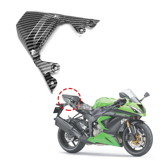 Fit For KAWASAKI ZX6R ZX-6R 2019 2020 2021 Carbon Fiber Color Rear Seat Tail Light Cover Fairing Cowl HXLMOTOR