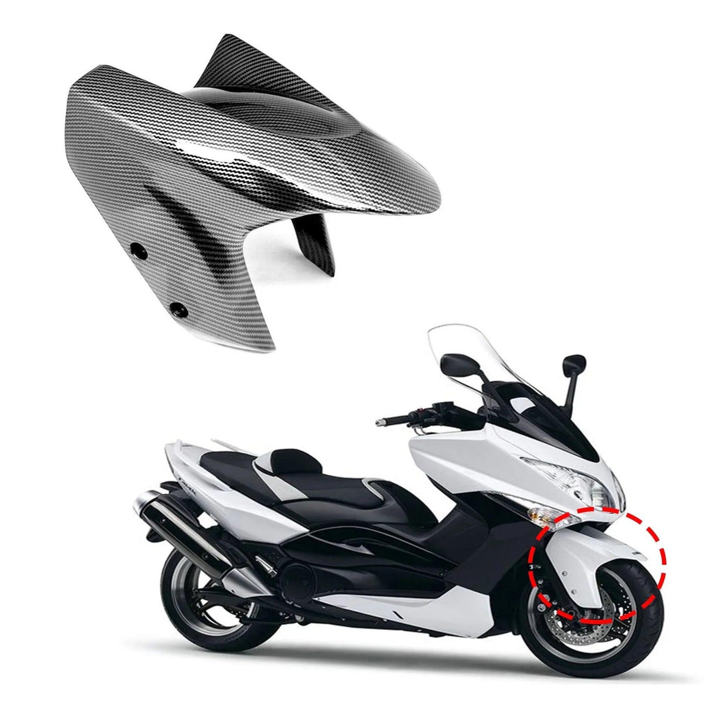 ABS Carbon Fiber Front Tire Fender Mud Guard Hugger Cowl Fairing For YAMAHA Tmax 530 Tmax 500 T MAX XP 500 530 2008 - 2014 - HXLMOTOR