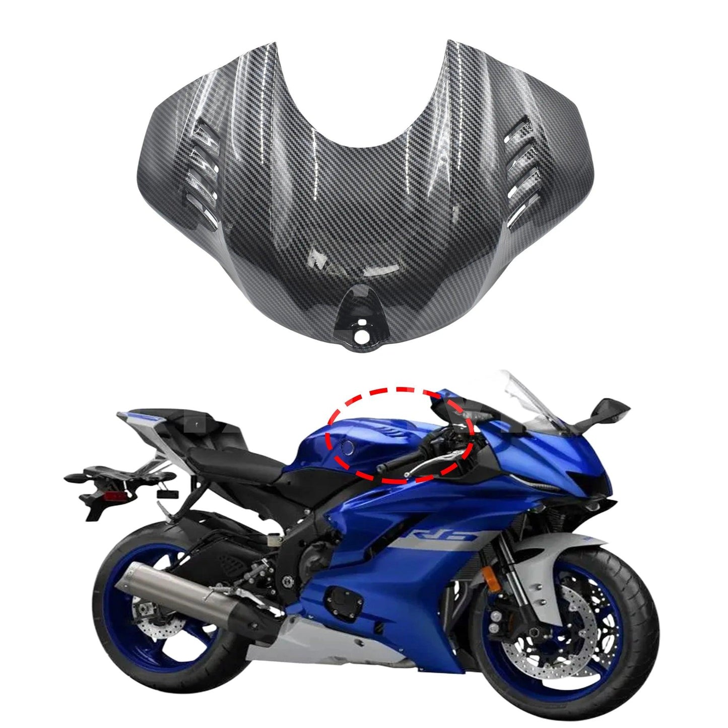 ABS Plastic Fuel Tank Cover Fairing Fit 17 18 19 20 For YAMAHA YZF - R6 YZF R6 YZFR6 2017 2018 2019 2020 Accessories - HXLMOTOR