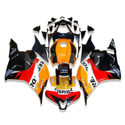 Aftermarket Fairing Kit For Honda CBR600RR F5 2009 - 2012 Black Orange Bodywork cbr600rr f5 09 CBR 600 RR 08 Repsol fairings - HXLMOTOR